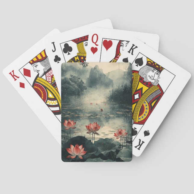 Månebelyst Lotus-sjö (2) Casinokort (Baksidan)