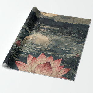 Månebelyst Lotus-sjö (4) Presentpapper