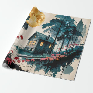 Månebelyst stuga Japansk skogskonst (1) Presentpapper