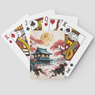 Månebelyst stuga Japansk skogskonst (5) Casinokort