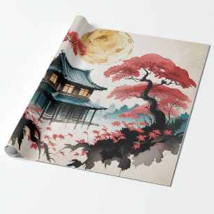 Månebelyst stuga Japansk skogskonst (5) Presentpapper