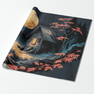 Månebelyst stuga Japansk skogskonst (6) Presentpapper