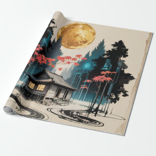 Månebelyst stuga Japansk skogskonst (9) Presentpapper