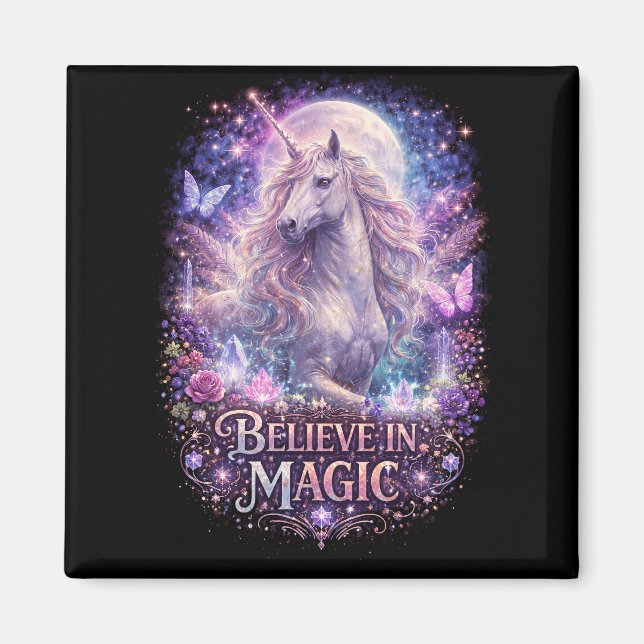 Månebelysta Enhörningsdrömmar Magnet (Framsidan)