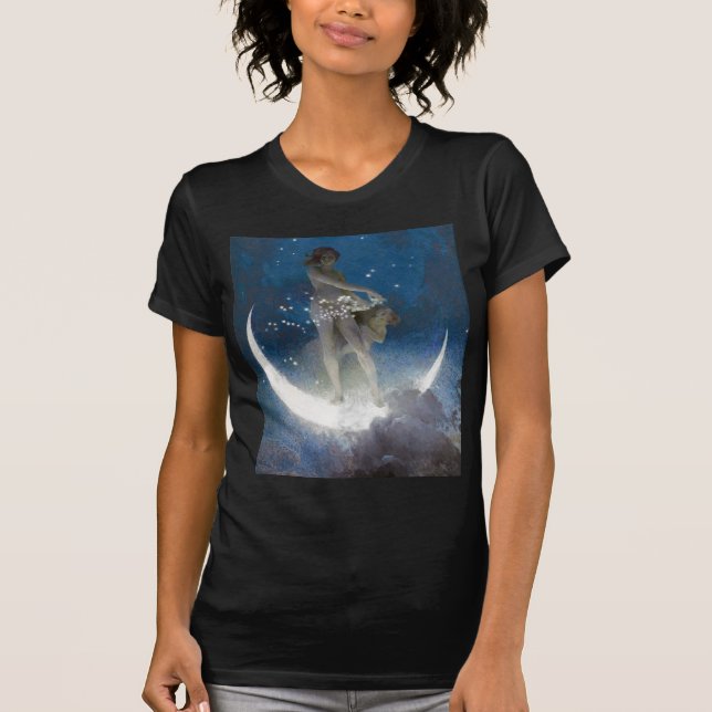 Månegudinnan på natten som strör ut stjärnor t shirt (Framsida)