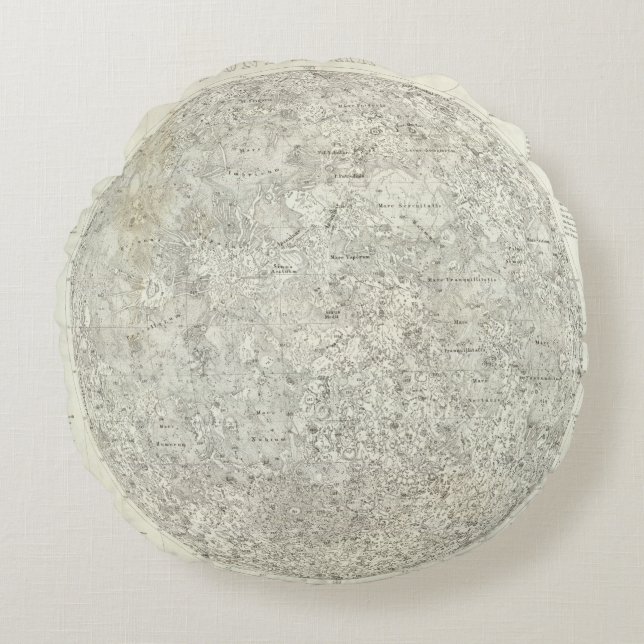 Månekarta Rund Kudde (Framsidan)