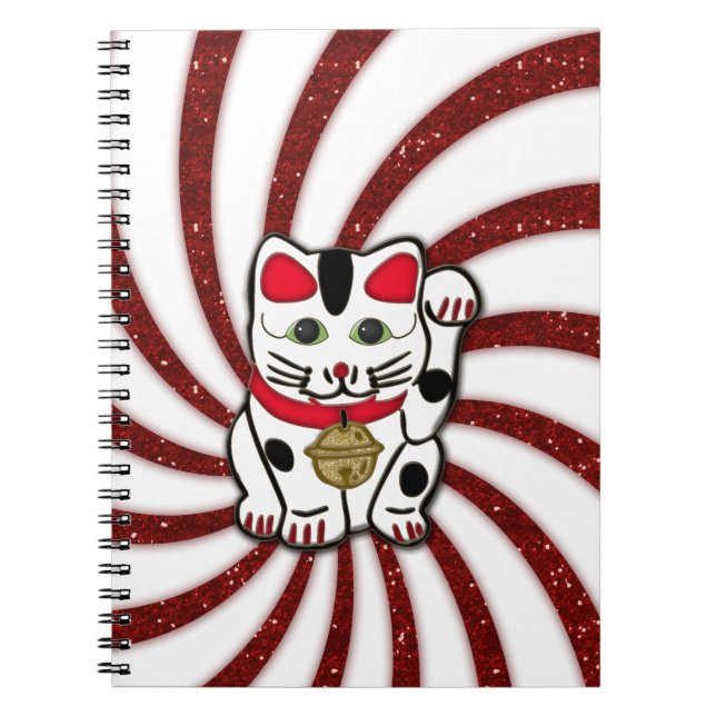 maneki neko anteckningsbok med spiral (Framsidan)