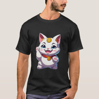 Maneki neko Cat Lucky Cat Wave Cat Höger Tass klip T Shirt