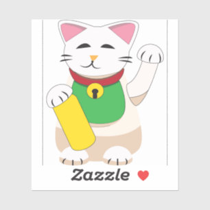 Maneki Neko eller Beckoning Cat Klistermärken