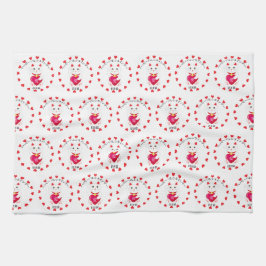 Maneki Neko för Alla hjärtans dag Kökshandduk