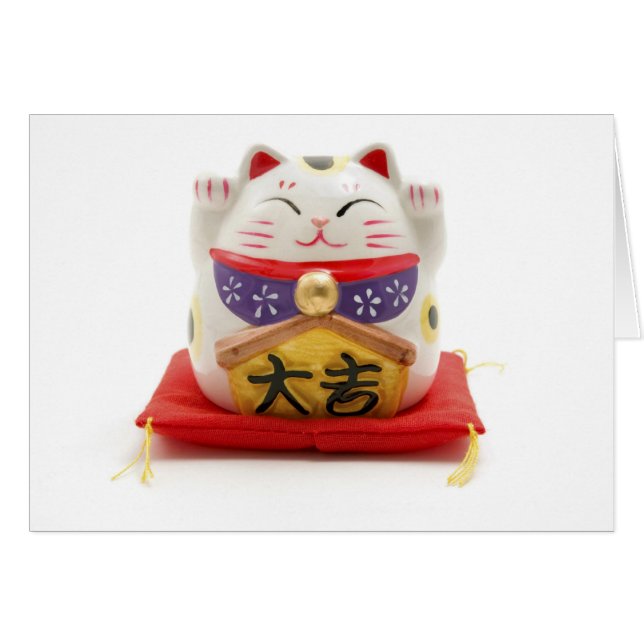 Maneki Neko Hälsningskort (Framsidan Horizontal)