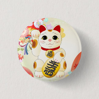 Maneki Neko Japansk Fortune Cat Knapp
