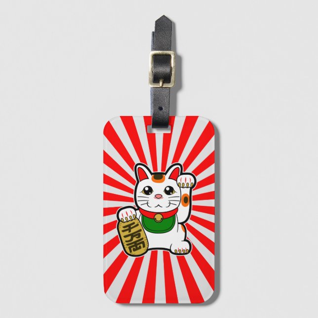 Maneki Neko: Japansk Lucky Cat Bagagebricka (Framsida vertikal)