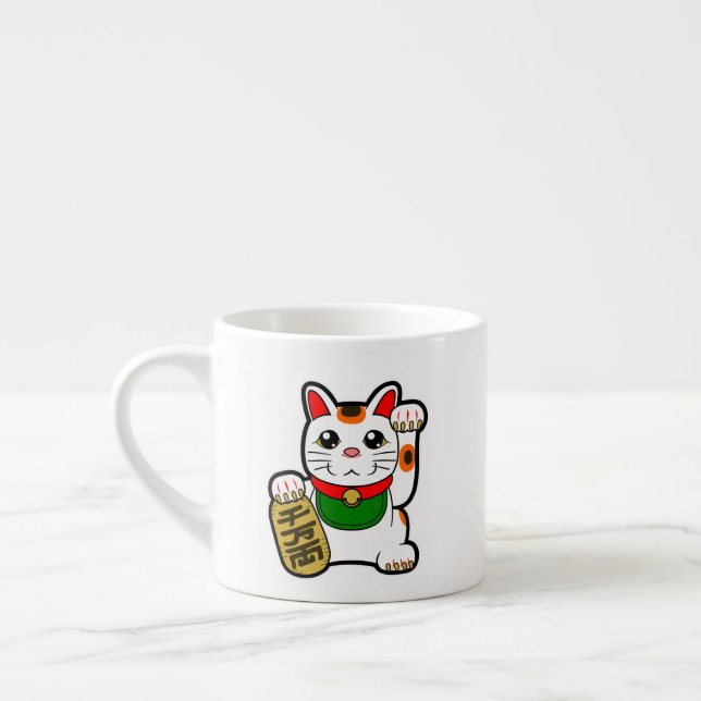 Maneki Neko: Japansk Lucky Cat Espressomugg (Vänster)