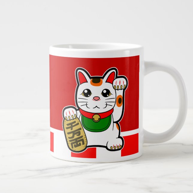 Maneki Neko: Japansk Lucky Cat Jumbo Mugg (Höger)