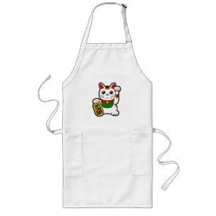 Maneki Neko: Japansk lycklig katt Långt Förkläde