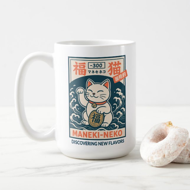 Maneki-Neko Kaffemugg (Med munk)