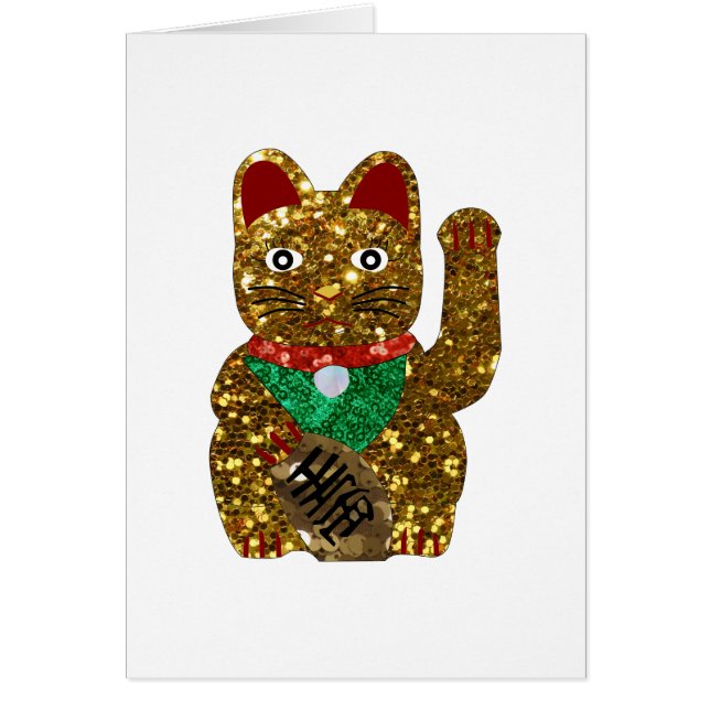 maneki neko-katt hälsningskort (Framsidan)