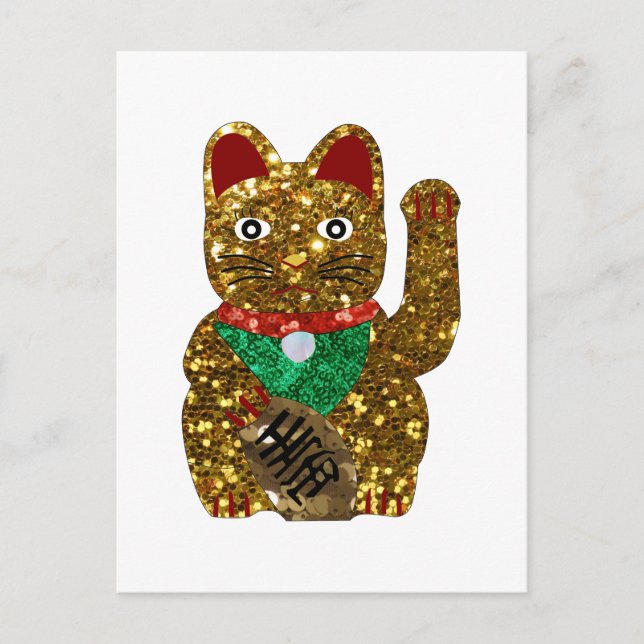 maneki neko katt vykort (Framsida)