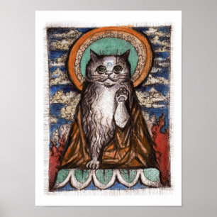 Maneki Neko kattaffisch - Buddha katt Poster