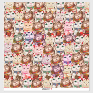 Maneki-neko-katter mönster klistermärken