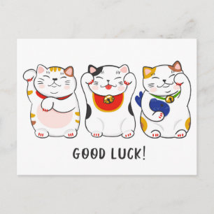 Maneki-neko katter vykort
