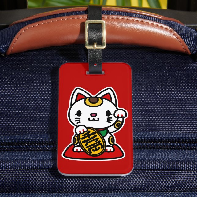 Maneki Neko (Lucky Cat) Bagagebricka (Framsida Insitu 2)