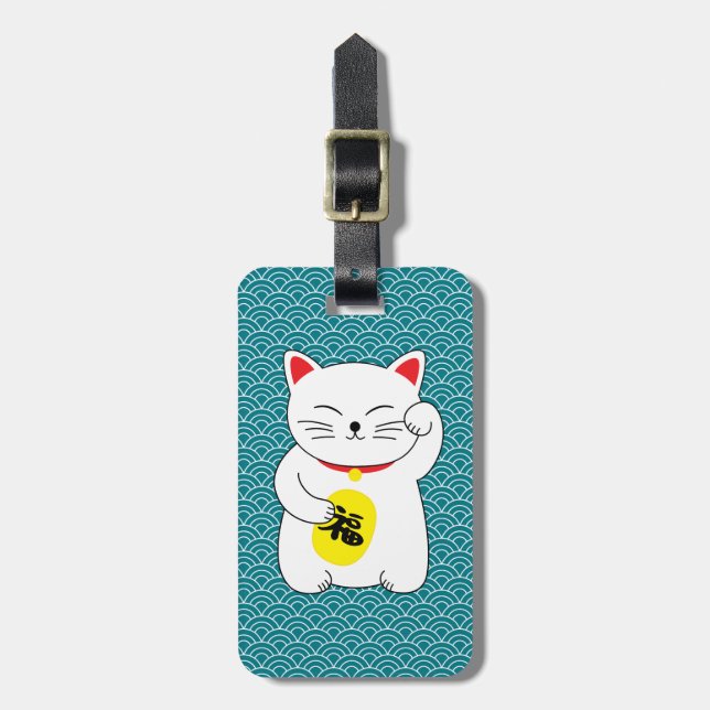 Maneki Neko Lucky Cat Bagagebricka (Vertikal Framsida)
