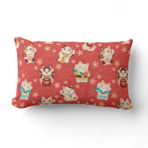 Maneki Neko Lucky Cats Kastkudde