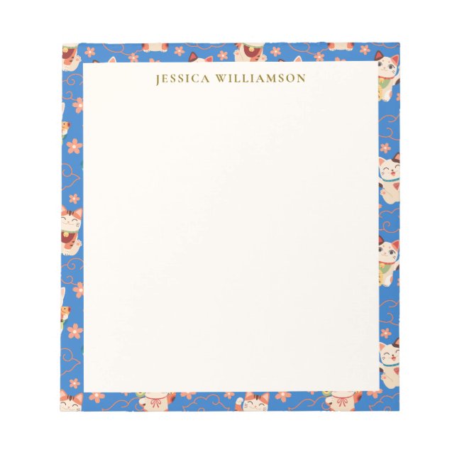 Maneki Neko Lucky Cats Personalized Name Anteckningsblock (Framsida)