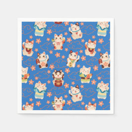 Maneki Neko Lucky Cats Personalized Pappersservett