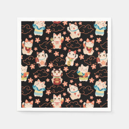 Maneki Neko Lucky Cats Personliga Pappersservett