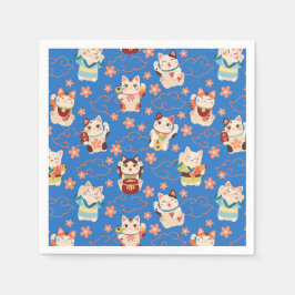 Maneki Neko Lucky Cats Personliga Pappersservett