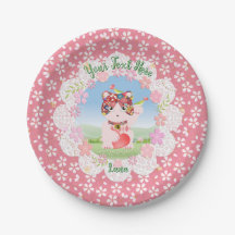 Maneki Neko Lucky Luna Party Papper Plate