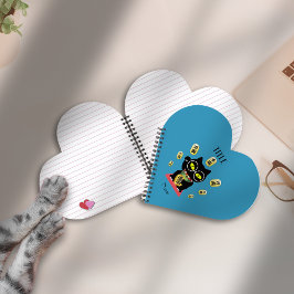Maneki Neko Lucky Poilue Hjärtformade Spiral Bound