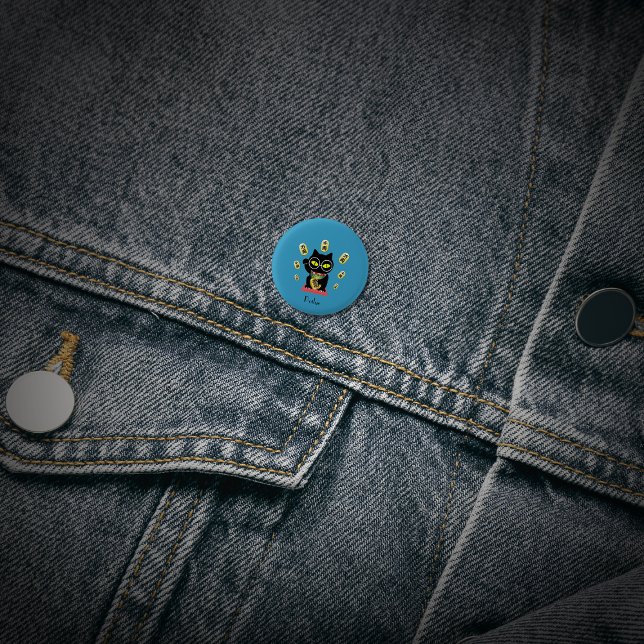 Maneki Neko Lucky Poilue Knapp (Maneki Neko Lucky Poilue 1 Inch Round Button)