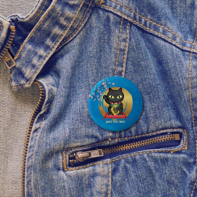 Maneki Neko Lucky Poilue Knapp (Maneki Neko Lucky Poilue 2 Inch Round Button)