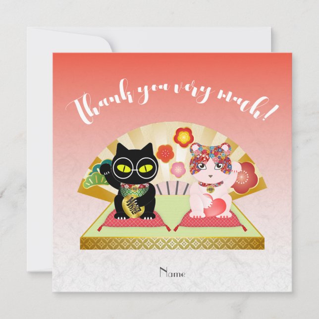 Maneki Neko Lucky Poiluna Flat Tack Kort (Framsida)