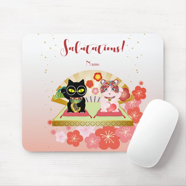 Maneki Neko Lucky Poiluna Musmatta (Med mus)