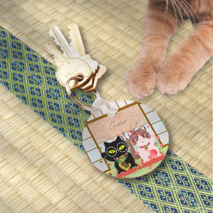 Maneki Neko Lucky Poiluna Round Nyckelring