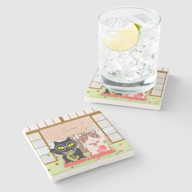 Maneki Neko Lucky Poiluna Stenunderlägg (Sidan)