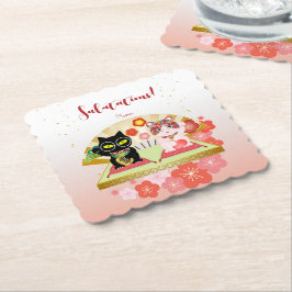 Maneki Neko Lucky Poiluna Underlägg Papper