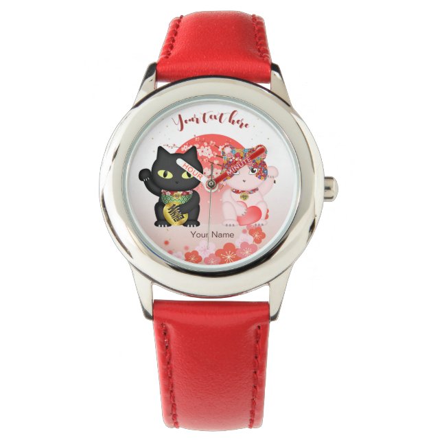 Maneki Neko Lucky Poiluna Watch Armbandsur (Framsida)