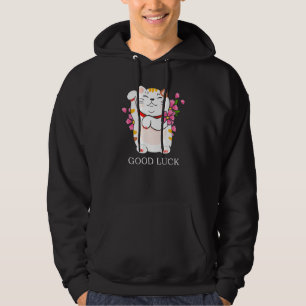 Maneki Neko Lycka till Lycklig Cat Hoodie