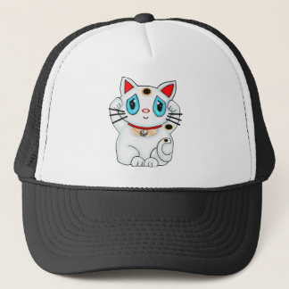 Maneki Neko lycklig göra tecken åt vitkatt Keps