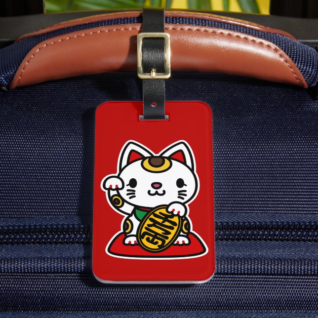 Maneki Neko (Lycklig Katt) Bagagebricka (Framsida Insitu 2)