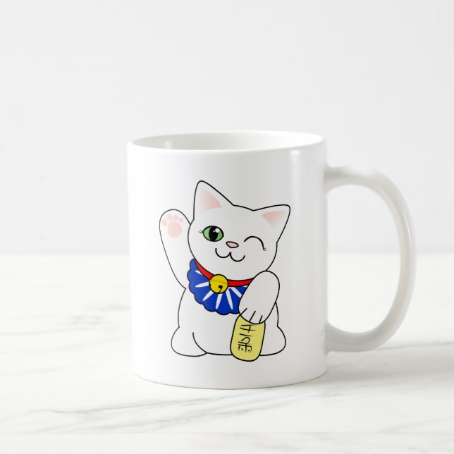 Maneki Neko lycklig katt Kaffemugg (Höger)