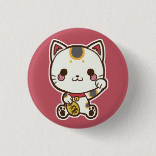 Maneki Neko (lycklig katt) knäppas Knapp