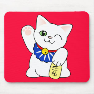 Maneki Neko lycklig katt Musmatta