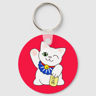 Maneki Neko lycklig katt Nyckelring